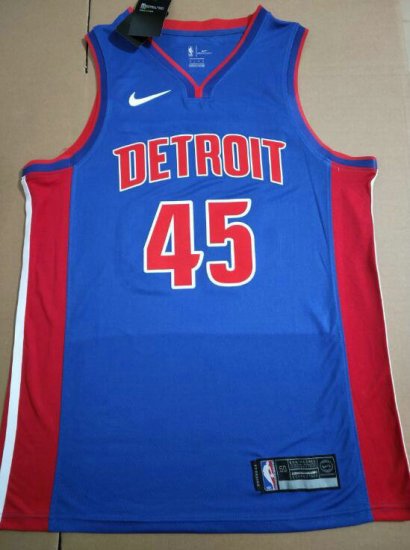 Maillot de Basket #45 Doumbouya Pistons Bleu